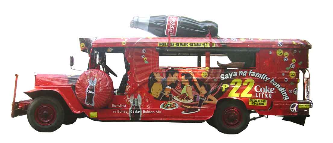 Philippine Jeepney: Coca-cola Ad-on-wheels - the Jeepney Collection -  StuartXchange